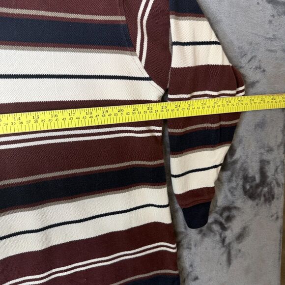Todays Man Polo Rugby Long Sleeve Mens Size X-Large Striped Multi Color - Picture 4 of 6